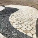中山 黄金麻冰裂纹地铺石工地铺装案例
