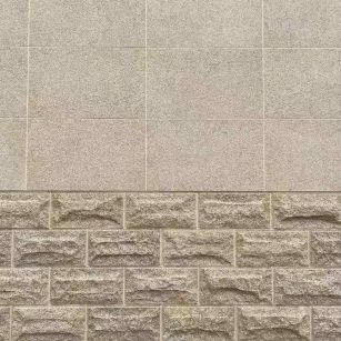 中山 黄金麻自然面蘑菇石配荔枝面干挂