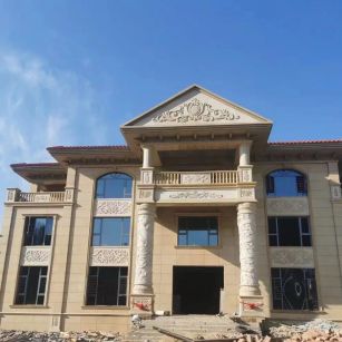 中山 黄金麻花岗岩别墅外墙干挂