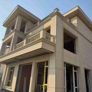 中山 黄金麻花岗岩石材荔枝面外墙干挂效果展示