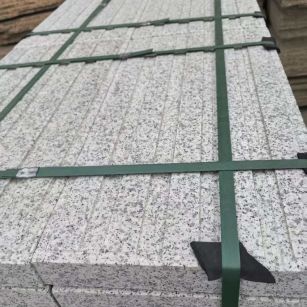 中山 白麻花岗岩直行盲道石，盲条，地铺石