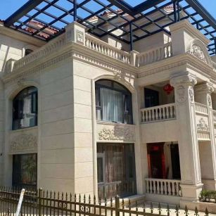 中山 黄金麻花岗岩荔枝面别墅外墙干挂