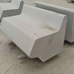 中山 芝麻白花岗岩异形坐凳，石凳