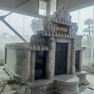 中山 芝麻白墓碑效果展示图