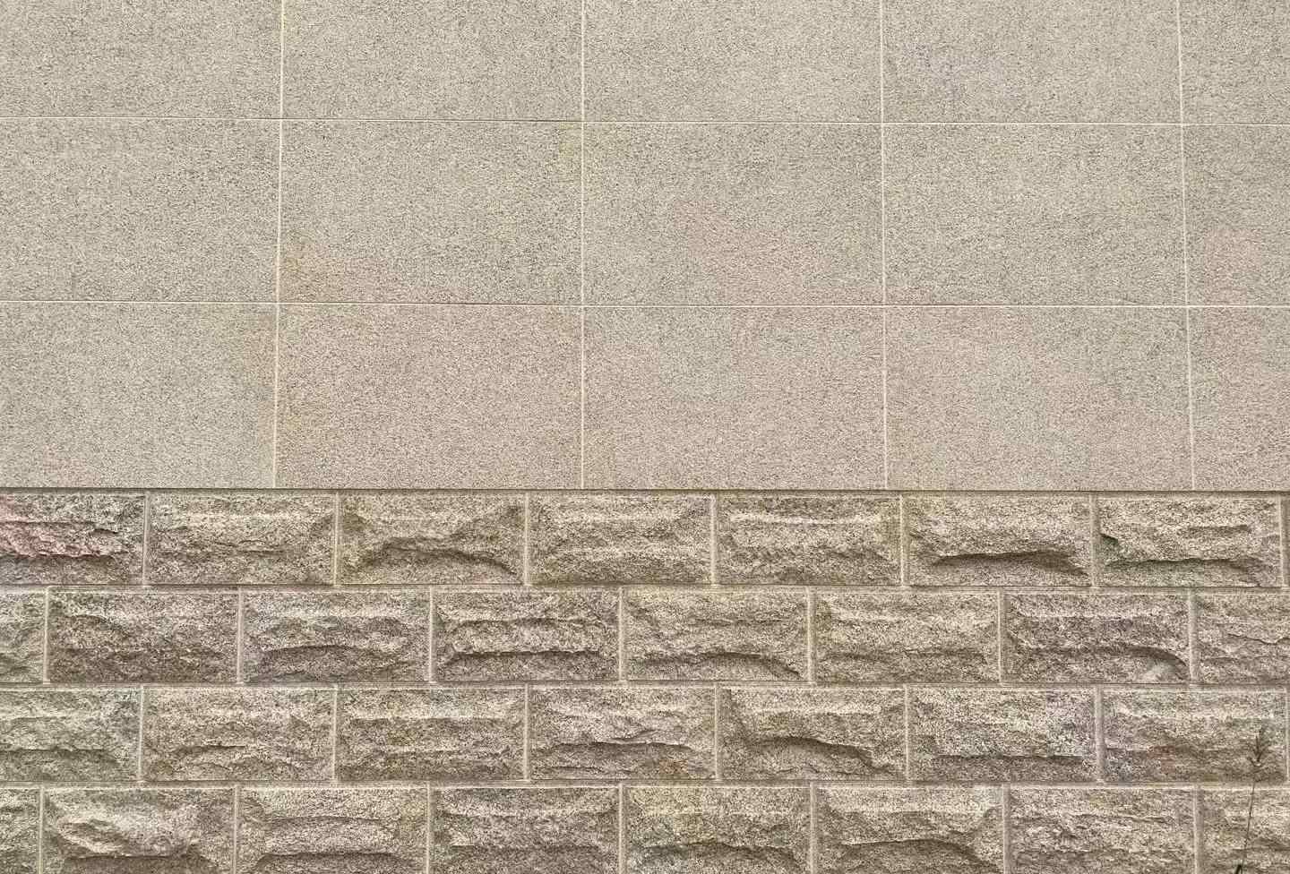 中山 黄金麻自然面蘑菇石配荔枝面干挂