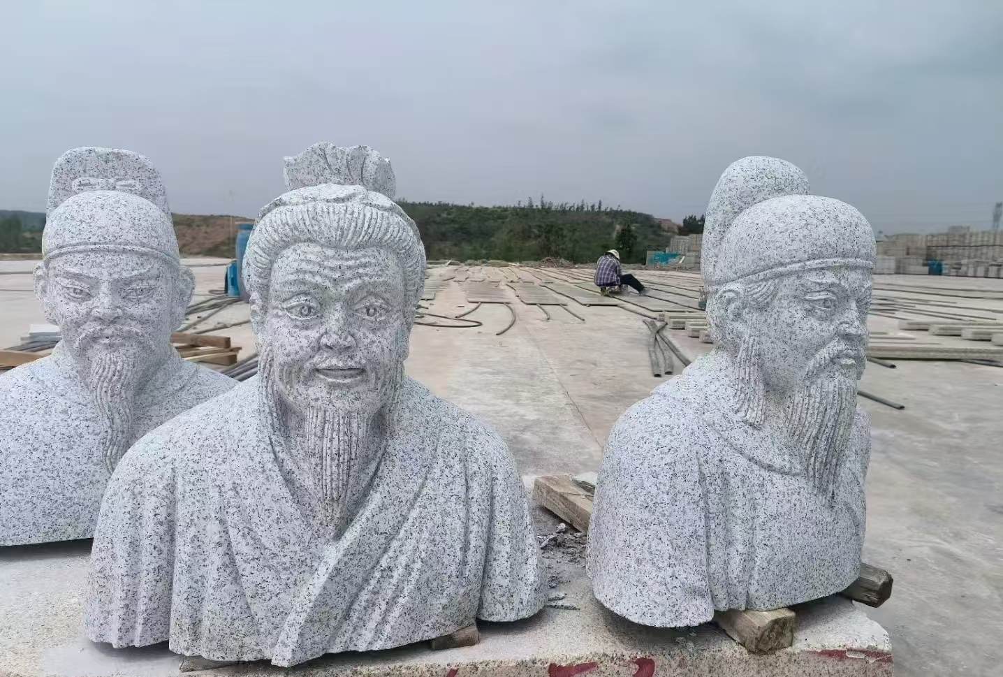 中山 白麻花岗岩石材人物立体雕刻