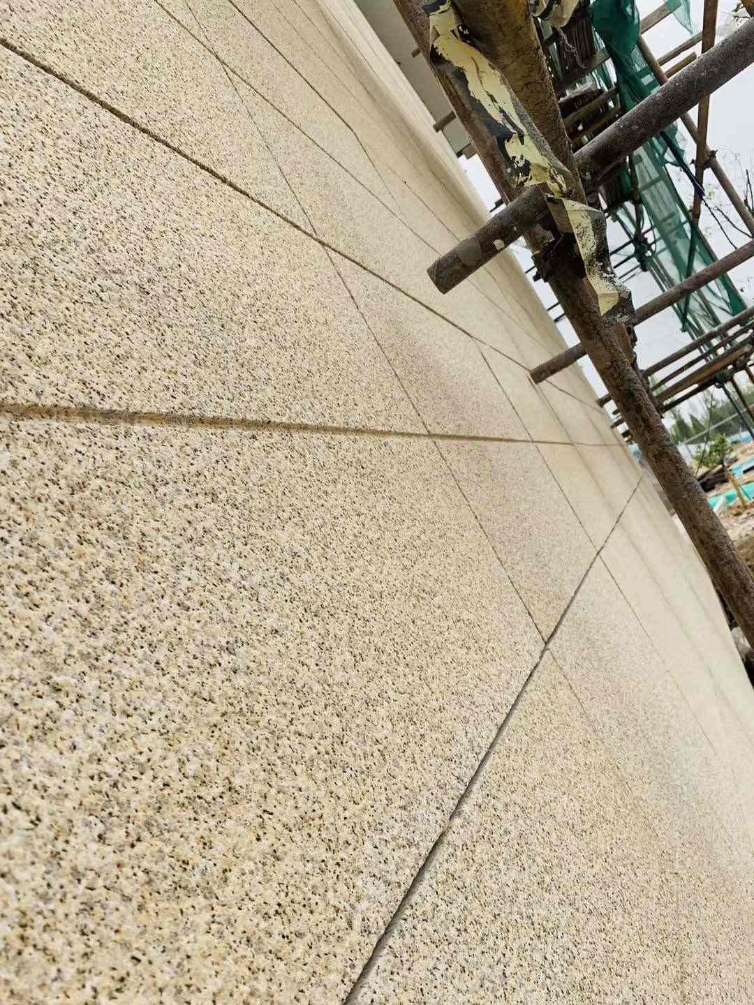 中山 黄金麻花岗岩荔枝面外墙干挂石材效果示例