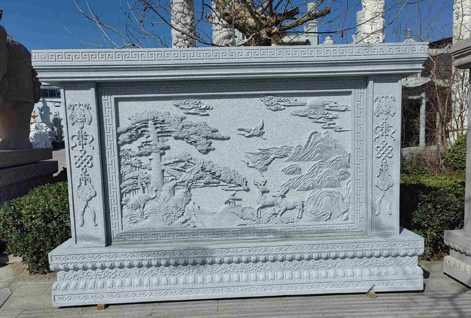 中山 芝麻白大型照壁，屏风，影壁